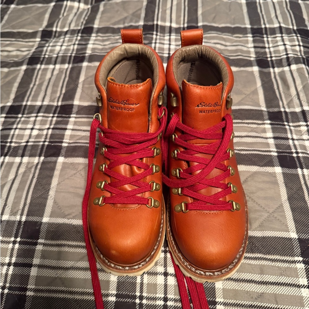 Eddie Bauer Tan and Red Boots